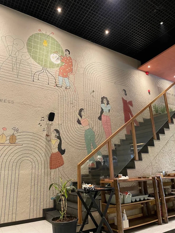 Playful café stairwell
